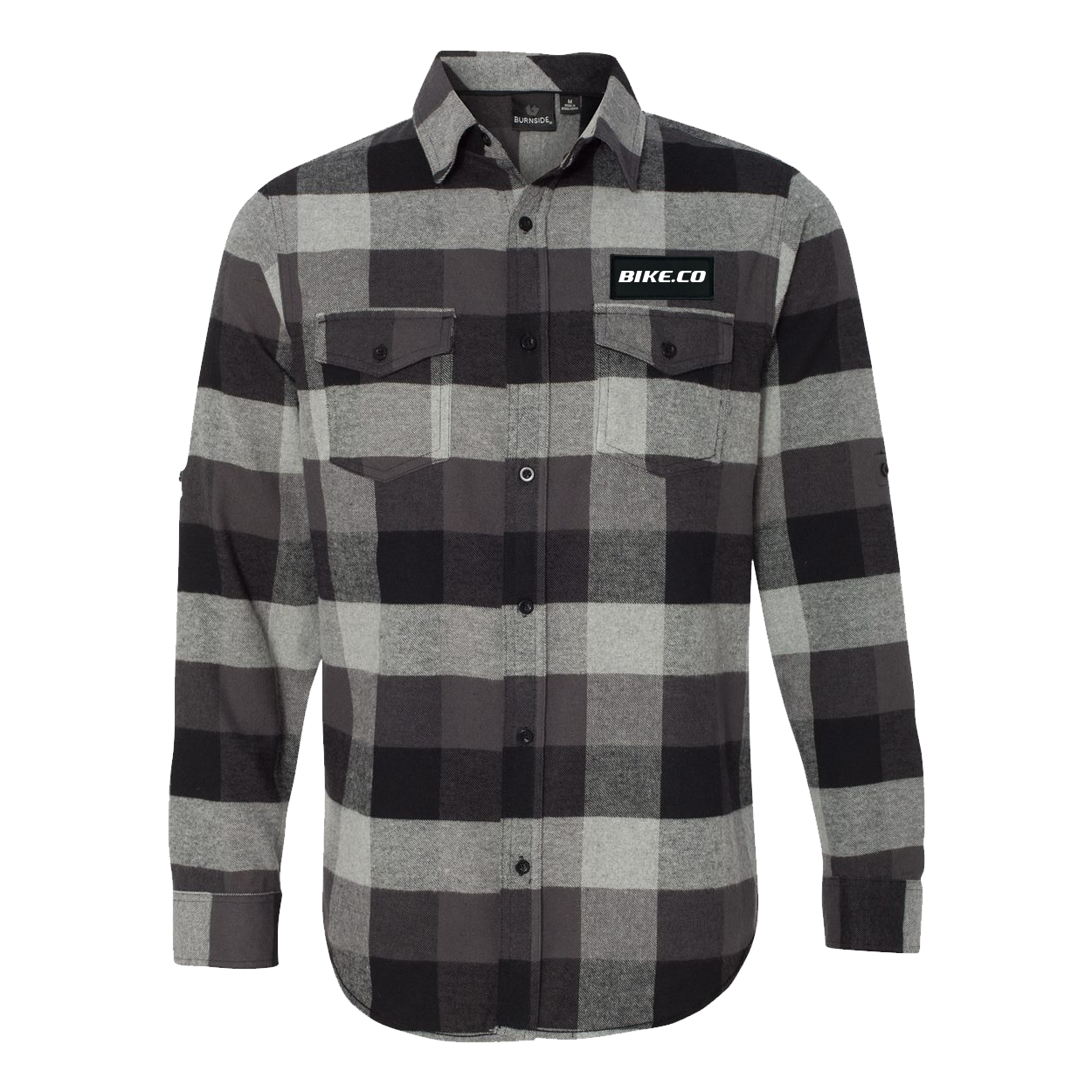 Rectangle Woven Flannel Shirt Long Sleeve Black/Gray