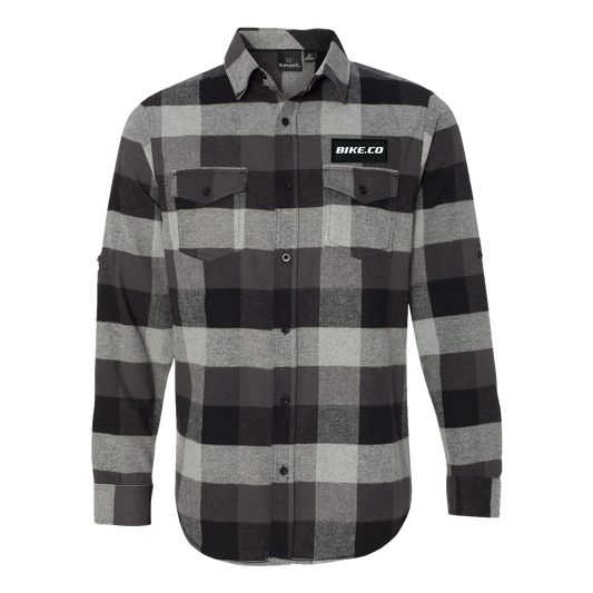Rectangle Woven Flannel Shirt Long Sleeve Black/Gray